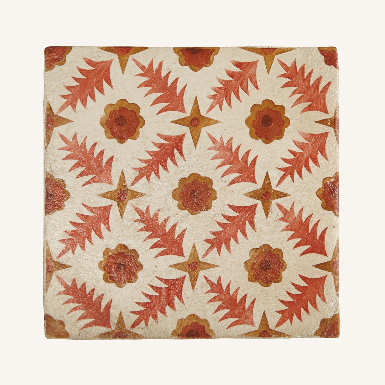 Neisha Crossland Atlas Paprika Pine Flower - Aztec Tiles