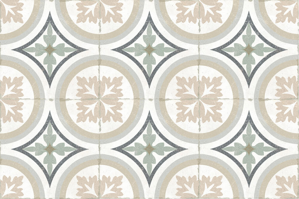 Edwardian Beige Leaf Décor 14 - Aztec Tiles