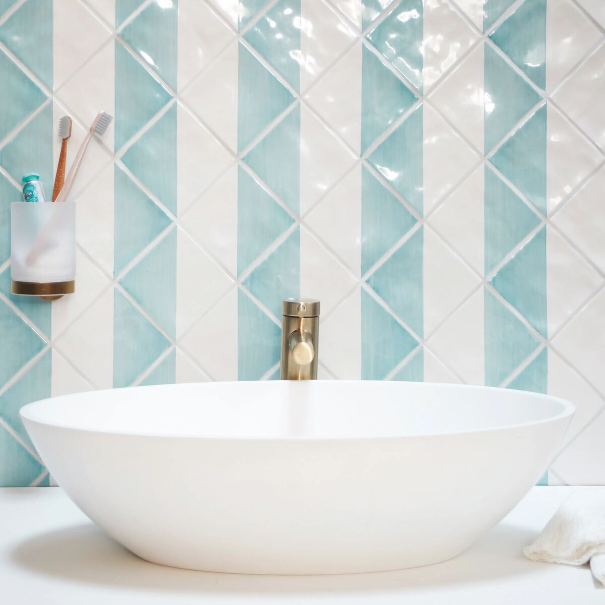 Capri Lagoon Hand Painted Tile - Aztec Tiles