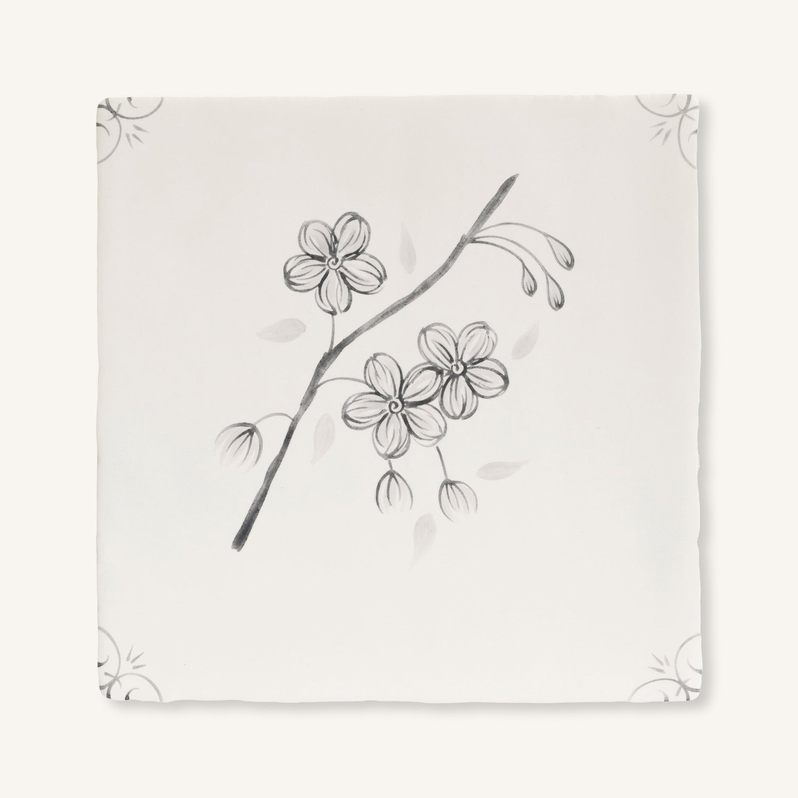 English Delft Charcoal Blossom - Aztec Tiles