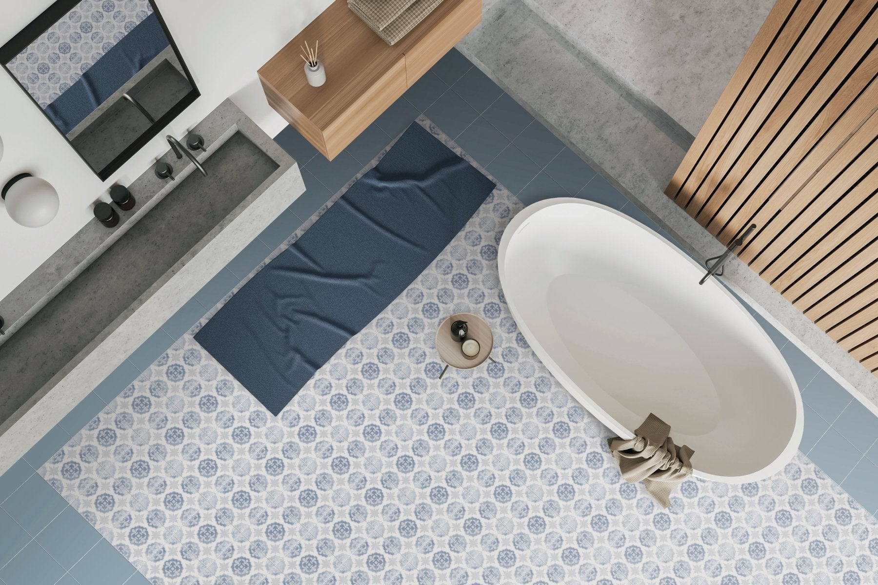 Edwardian Floral Blue Décor 7 - Aztec Tiles