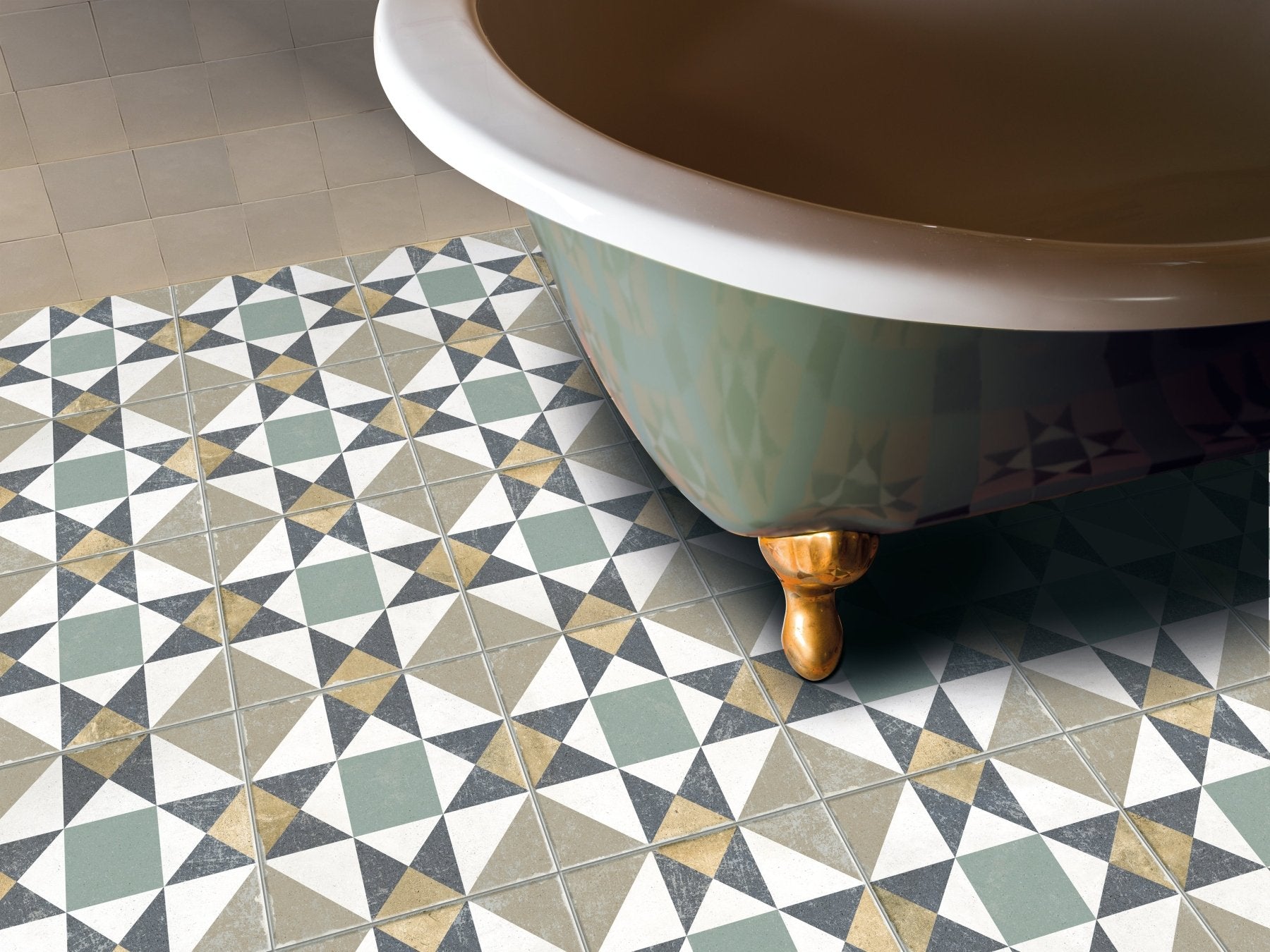 Edwardian Green Square Décor 15 - Aztec Tiles