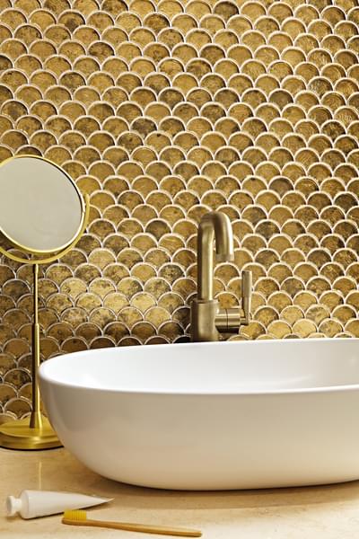 Metallic Vitreum Aurum Fan - Aztec Tiles