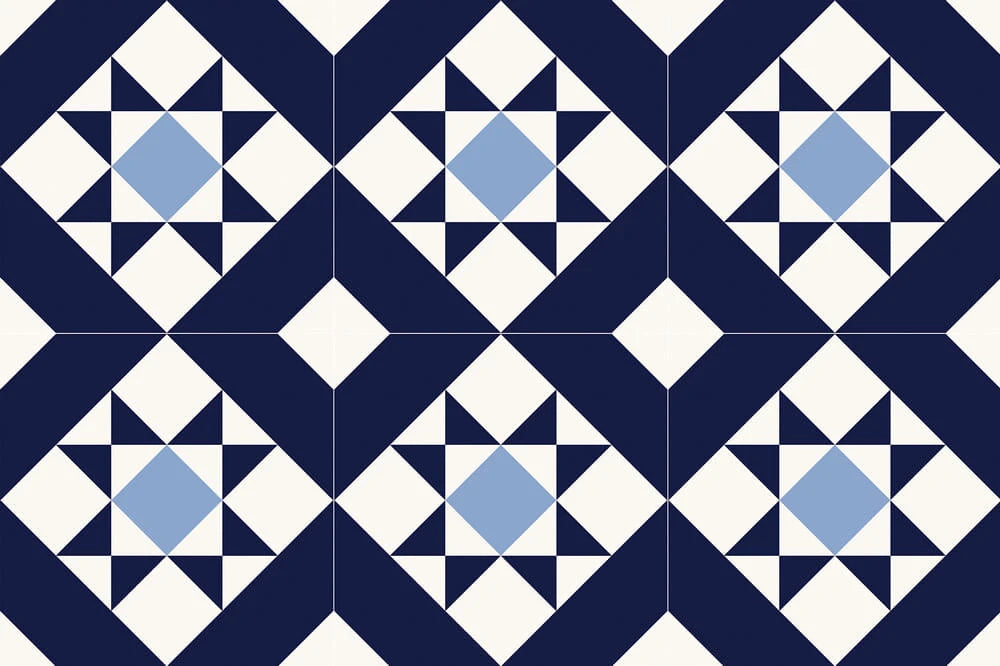 Georgian Navy Blue Decor 5 - Aztec Tiles