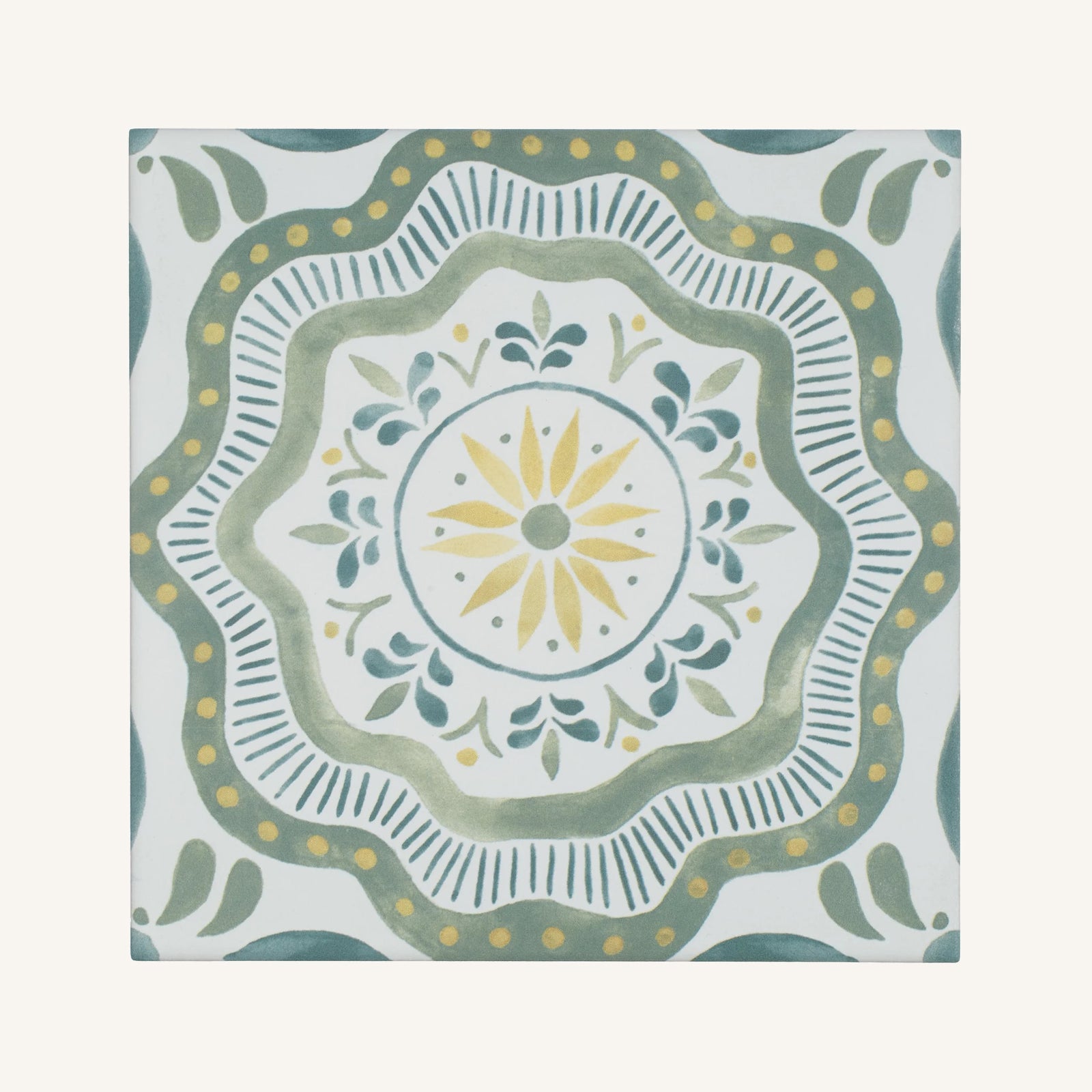 Nina Campbell Cochin Green - Aztec Tiles