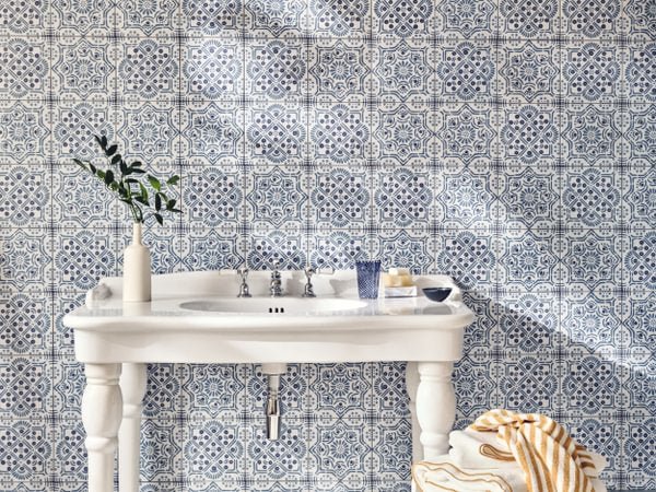 Nina Campbell Seville Blue - Aztec Tiles