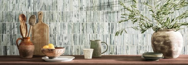 Seaspray Green Stacked Marble Mosaic - Aztec Tiles