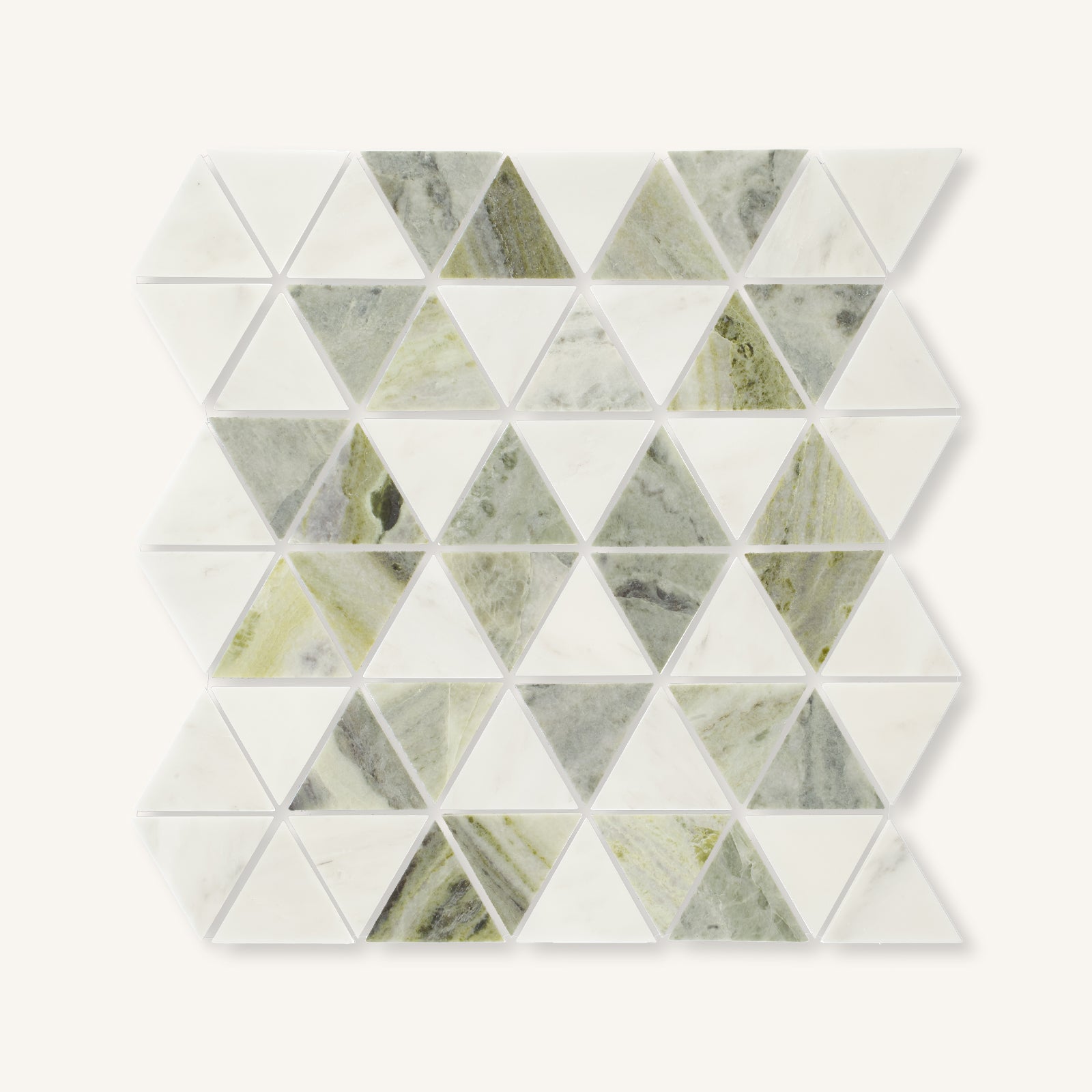 Seaspray Green Triangles Marble Mosaic - Aztec Tiles