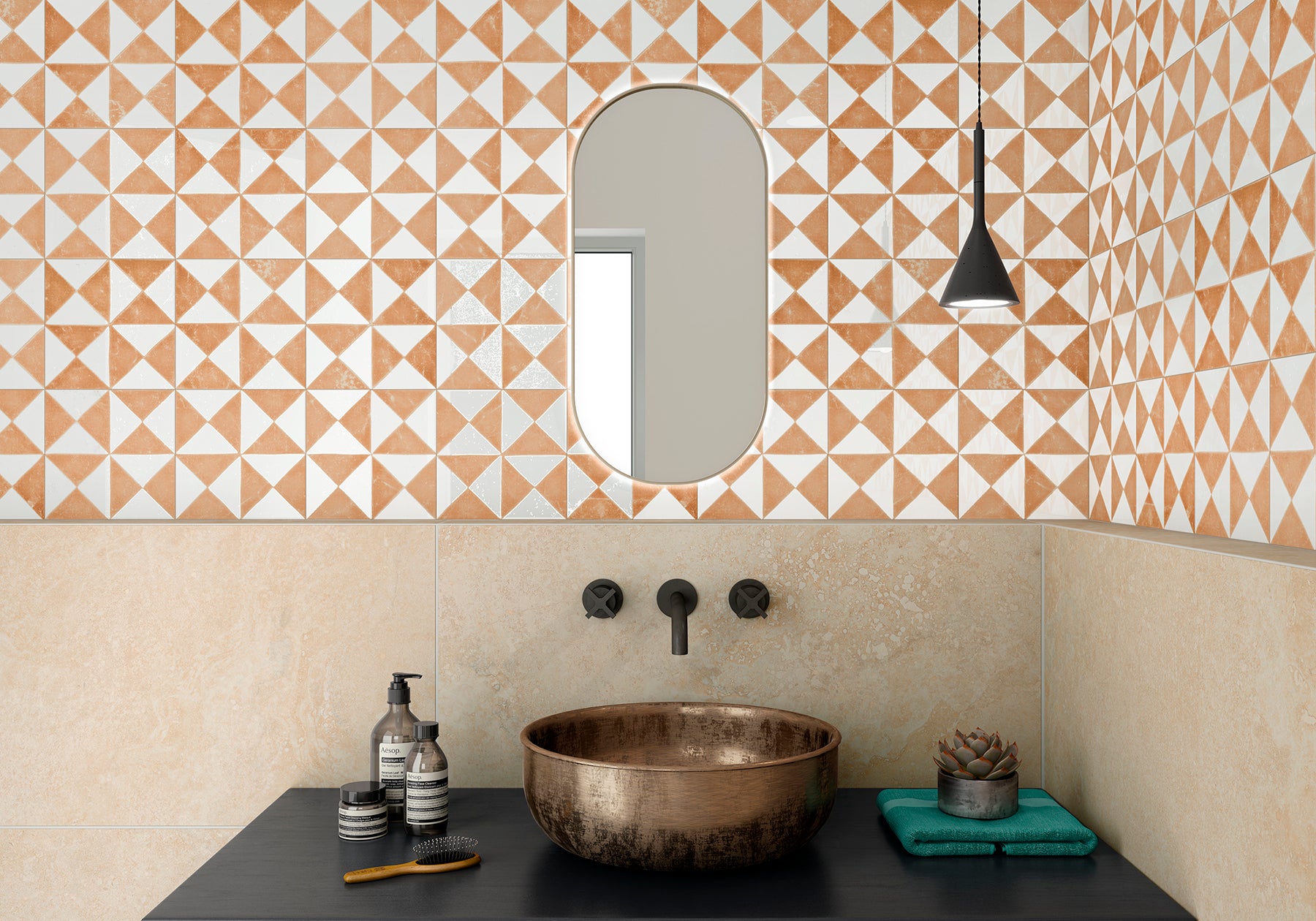 Sunset Orange - Aztec Tiles