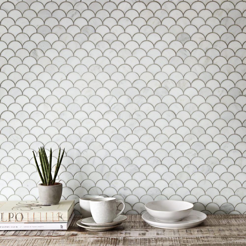 White Hampton Mosaic Fan