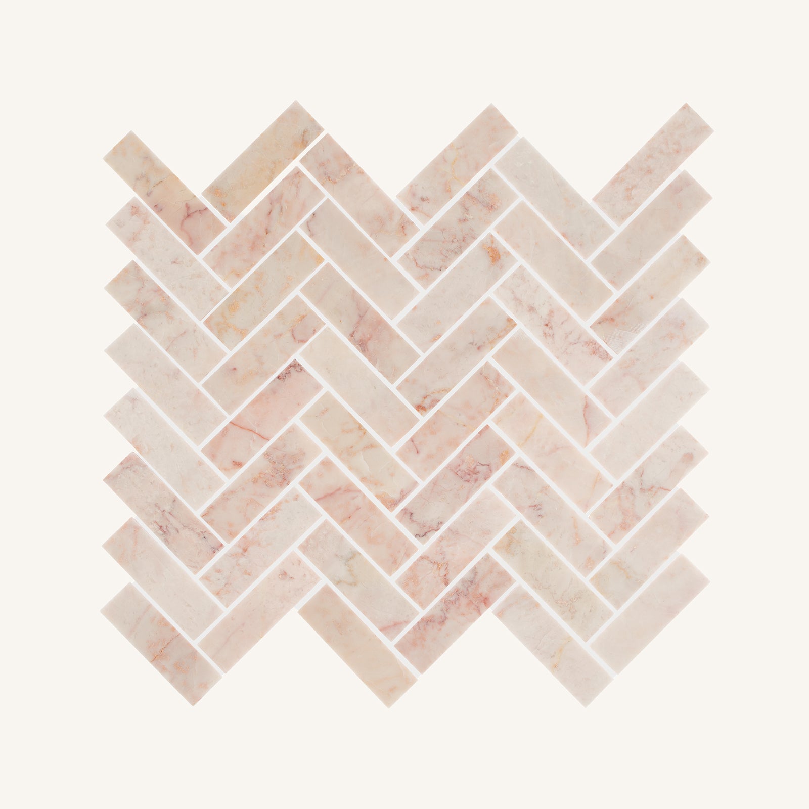 Aegean Pink Herringbone Mosaic