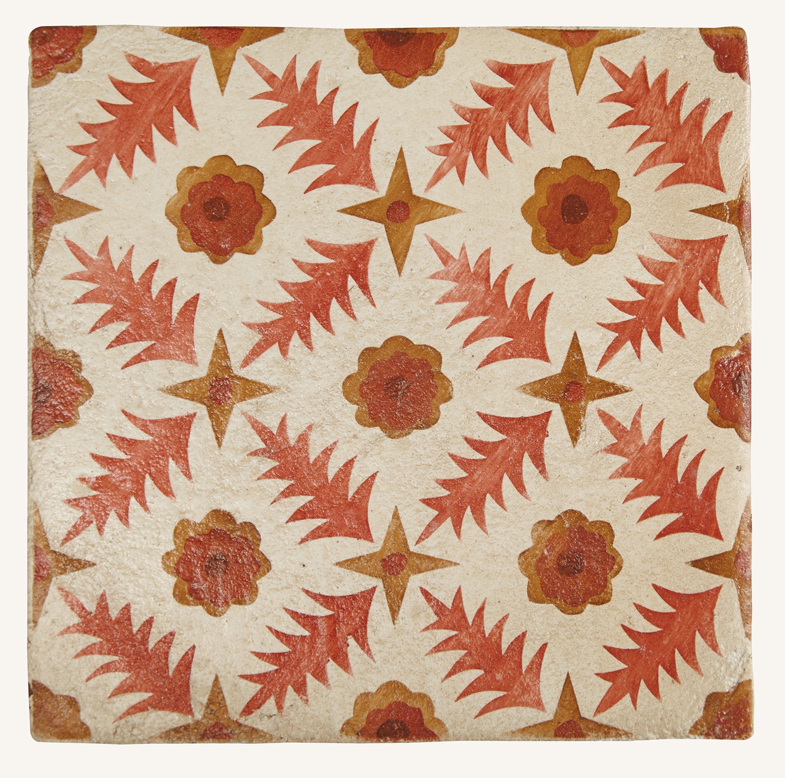 Neisha Crossland Atlas Paprika Pine Flower - Aztec Tiles