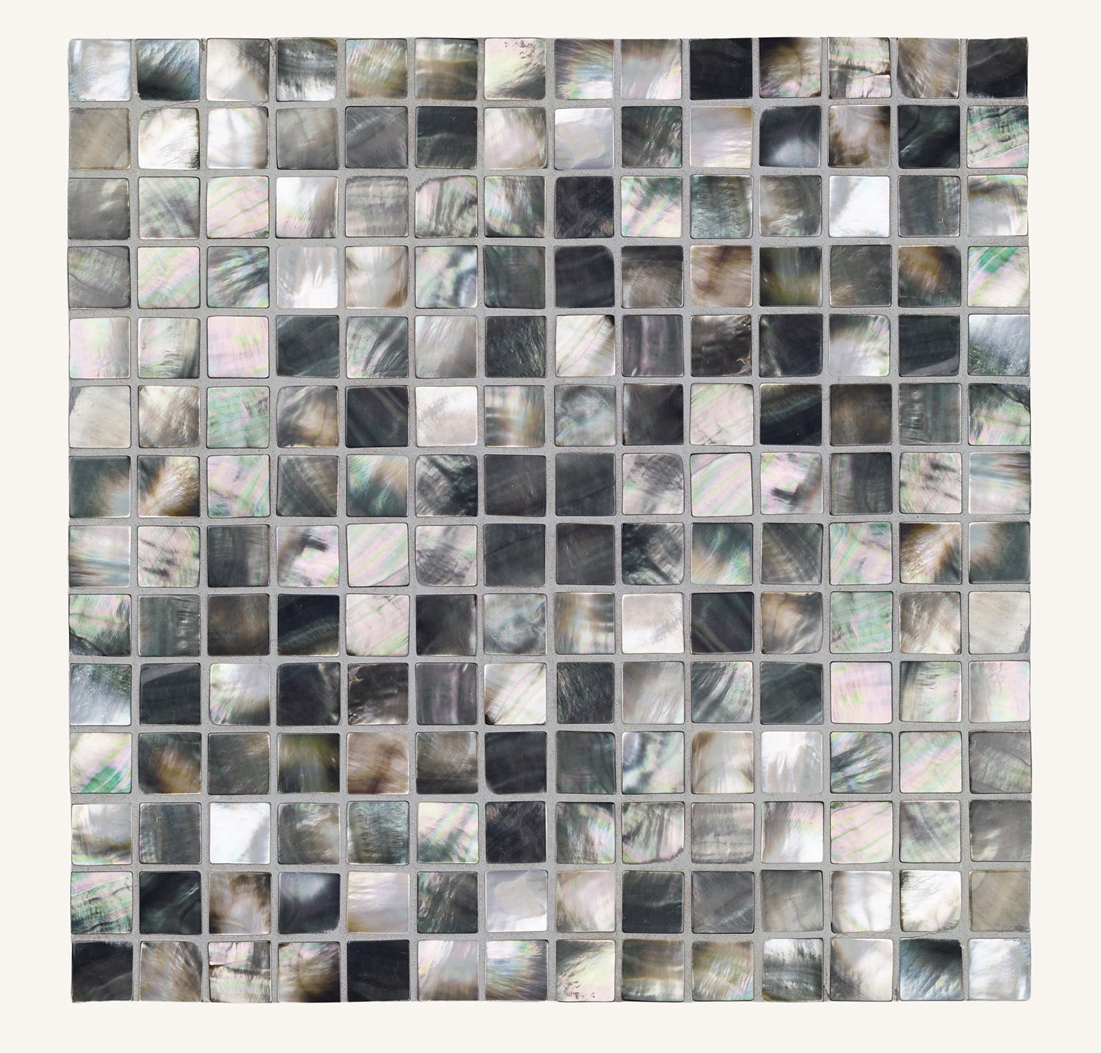 Mother of Pearl Black Square Mosaic - Aztec Tiles
