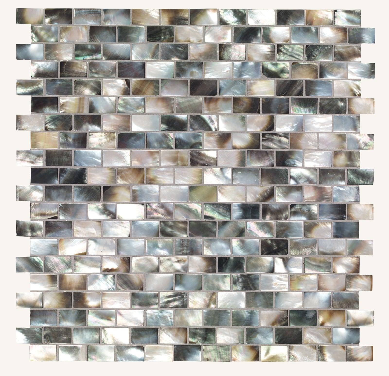 Mother of Pearl Black Rectangle Mosaic - Aztec Tiles